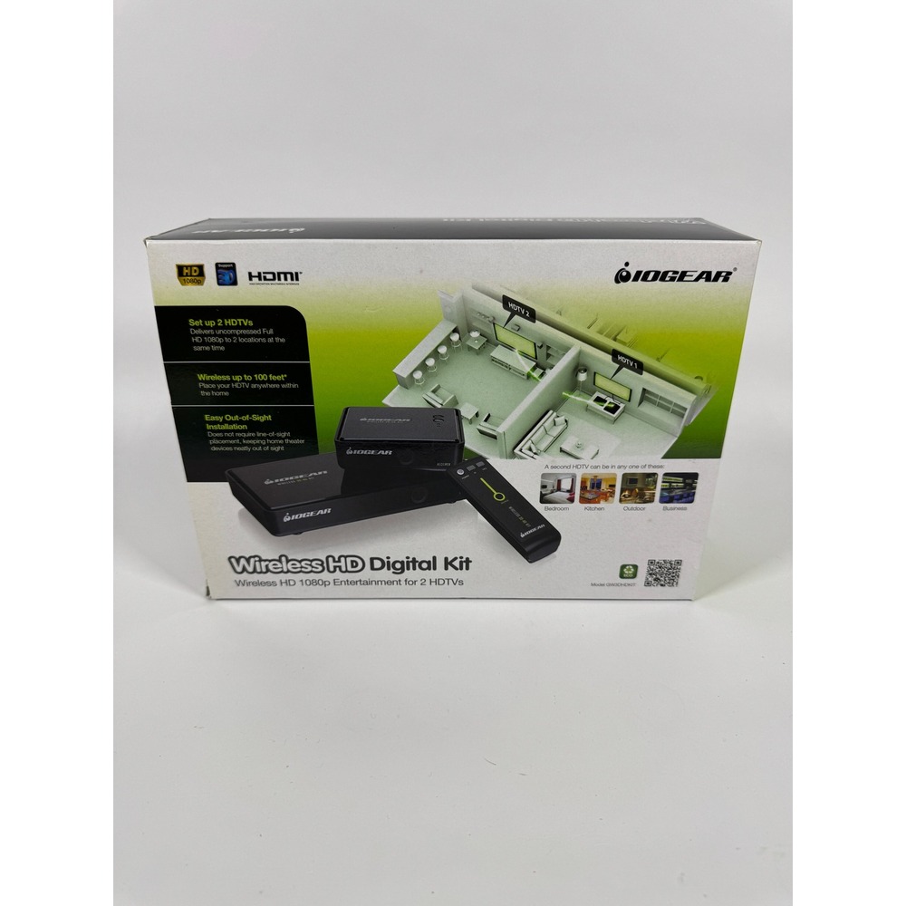 IOGEAR GW3DHDKIT Wireless HD Digital Kit 1080p 3D HDMI Extender 100ft Range